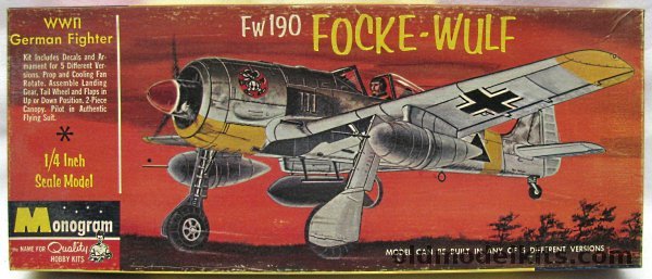 Monogram 1/48 Focke-Wulf FW-190 - A-8/R-3 - A-7/R2 - A7/R3 - A-5/U8 - A-8/R1 - A-5/U3 Tropical - Four Star Issue, PA107-100 plastic model kit